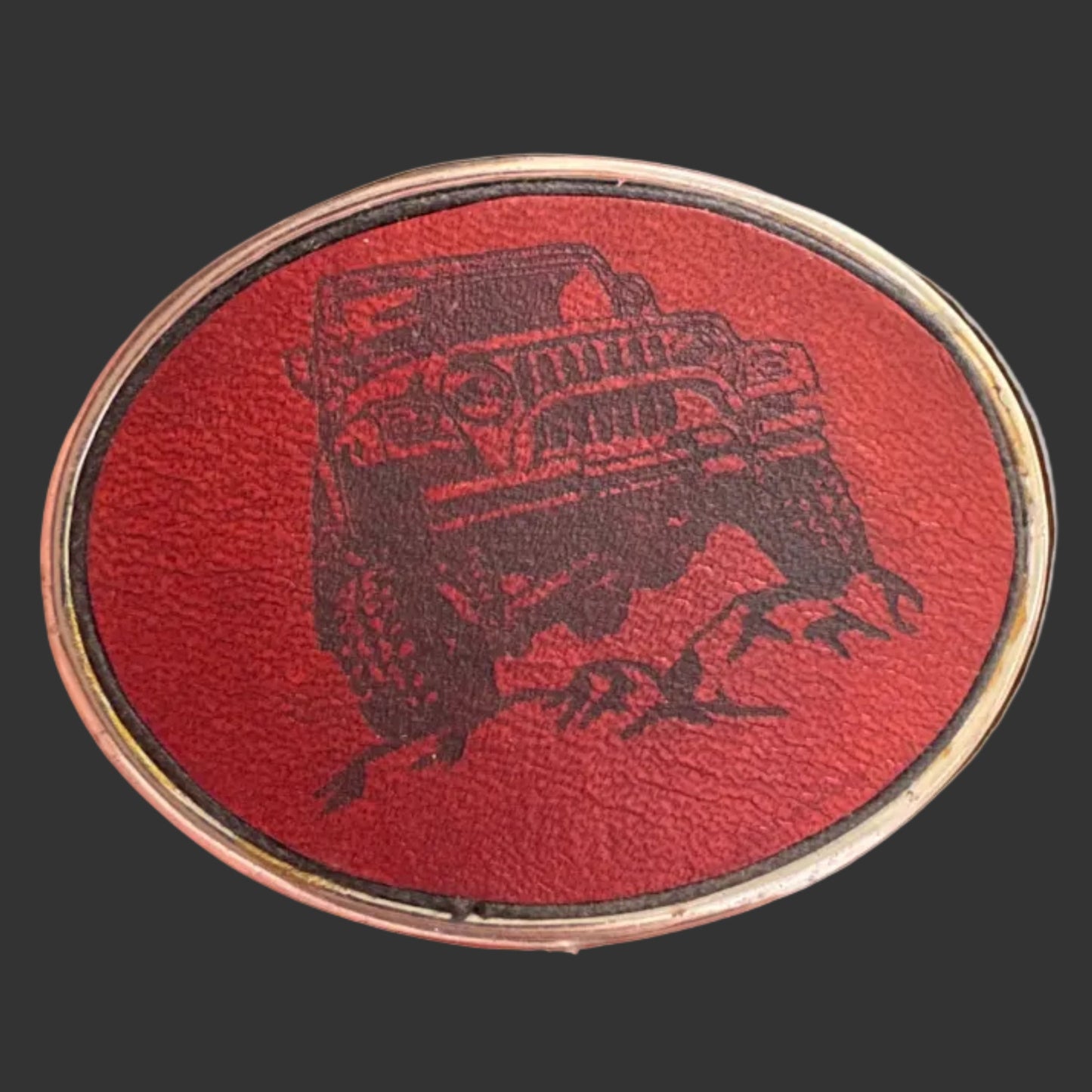 Jeep Graphic Leather Inlay Belt Buckle