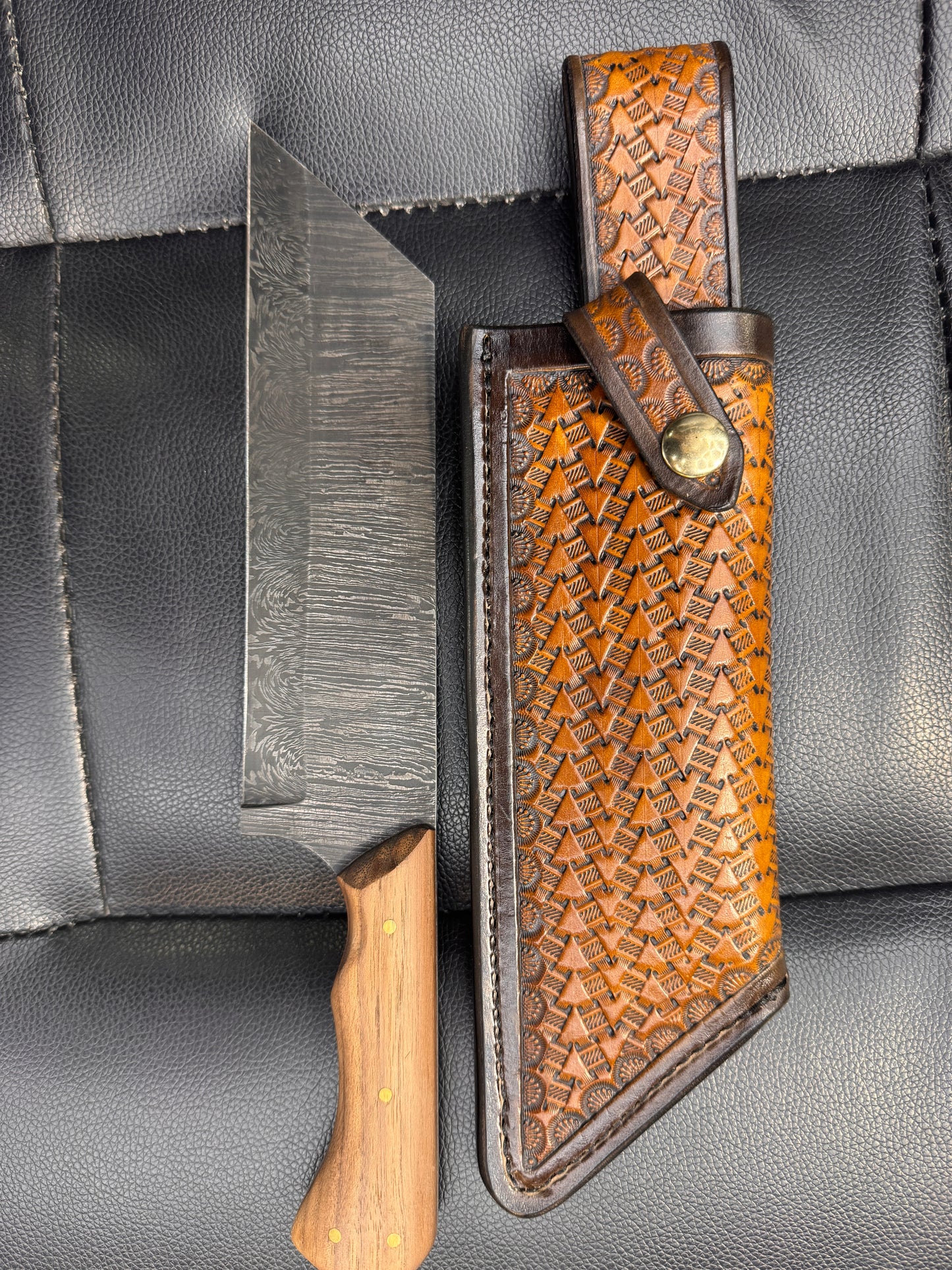 Damascus Seax with Sheath