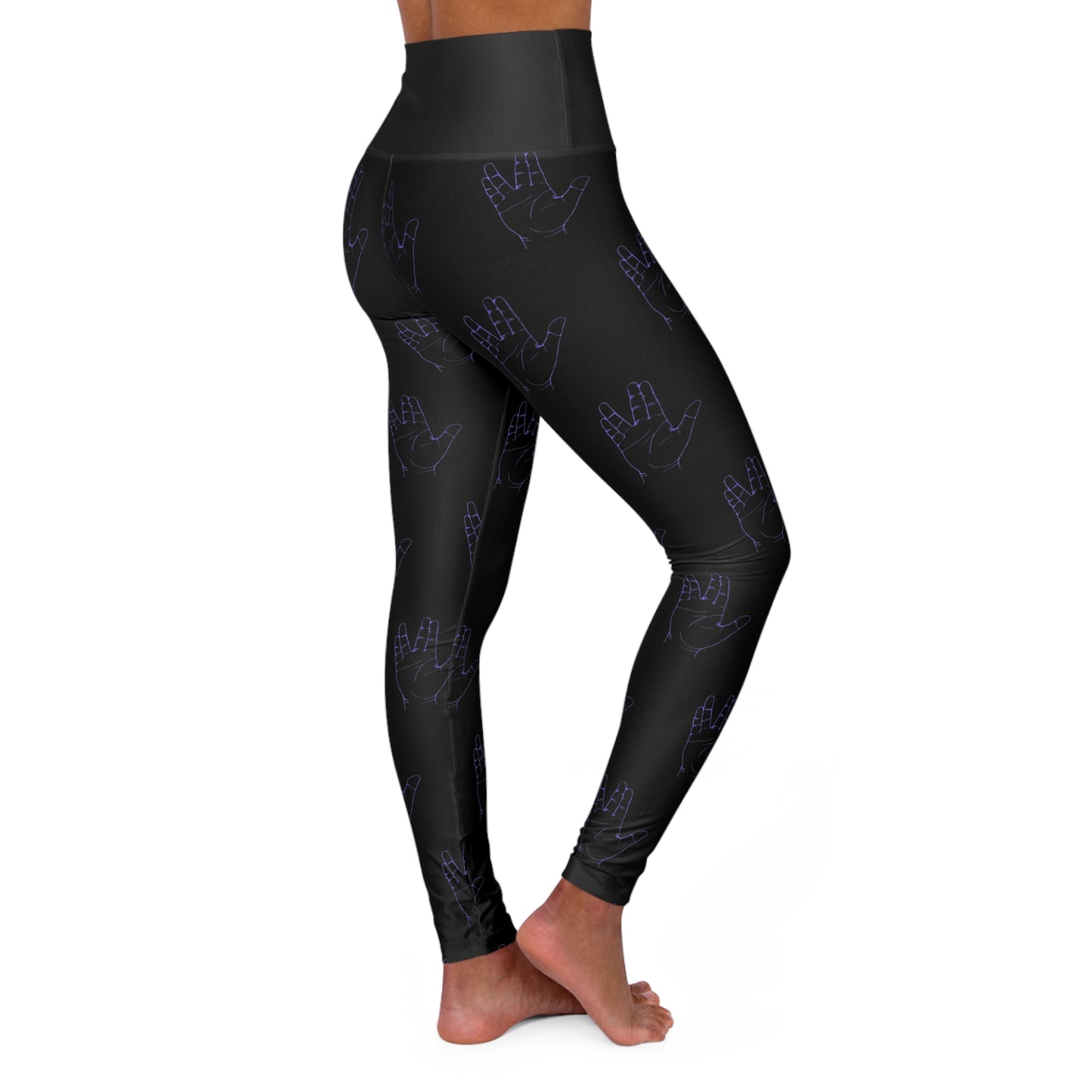 Galaxy Hand High Waisted Yoga Leggings | Comfortable Fitness Wear for Yoga & Active Lifestyle