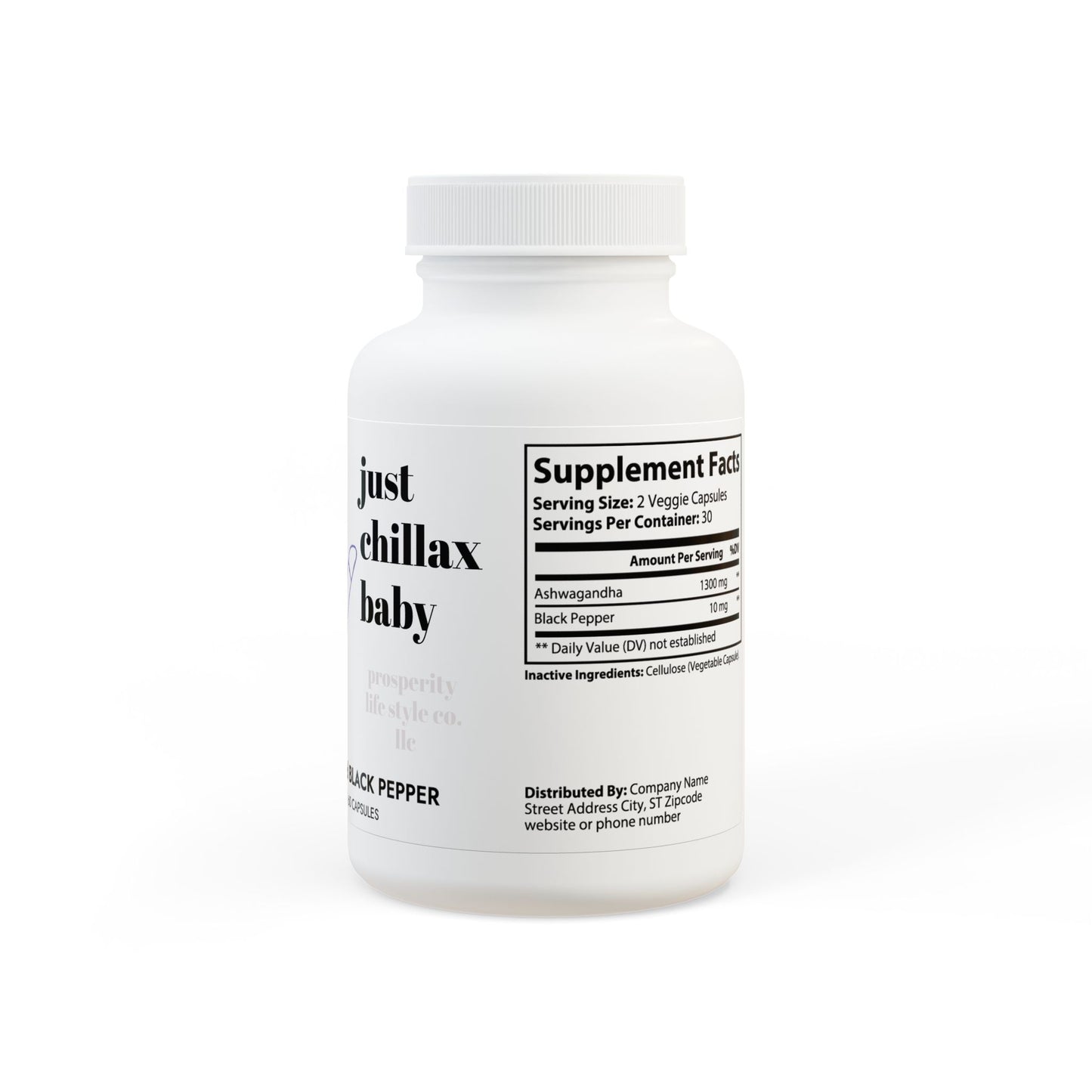 Ashwagandha and Black Pepper Supplement (60 capsules)