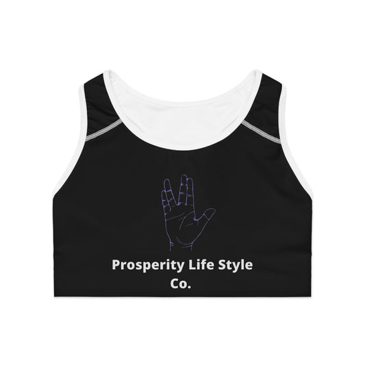 Prosperity Life Style Co. Sports Bra - Motivational Activewear for Yoga & Fitness