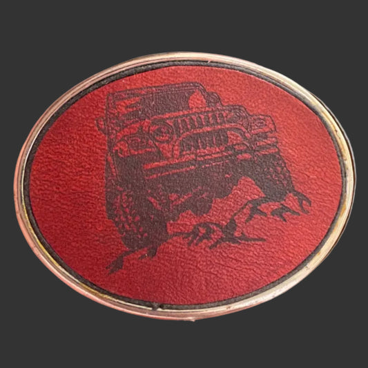 Jeep Graphic Leather Inlay Belt Buckle