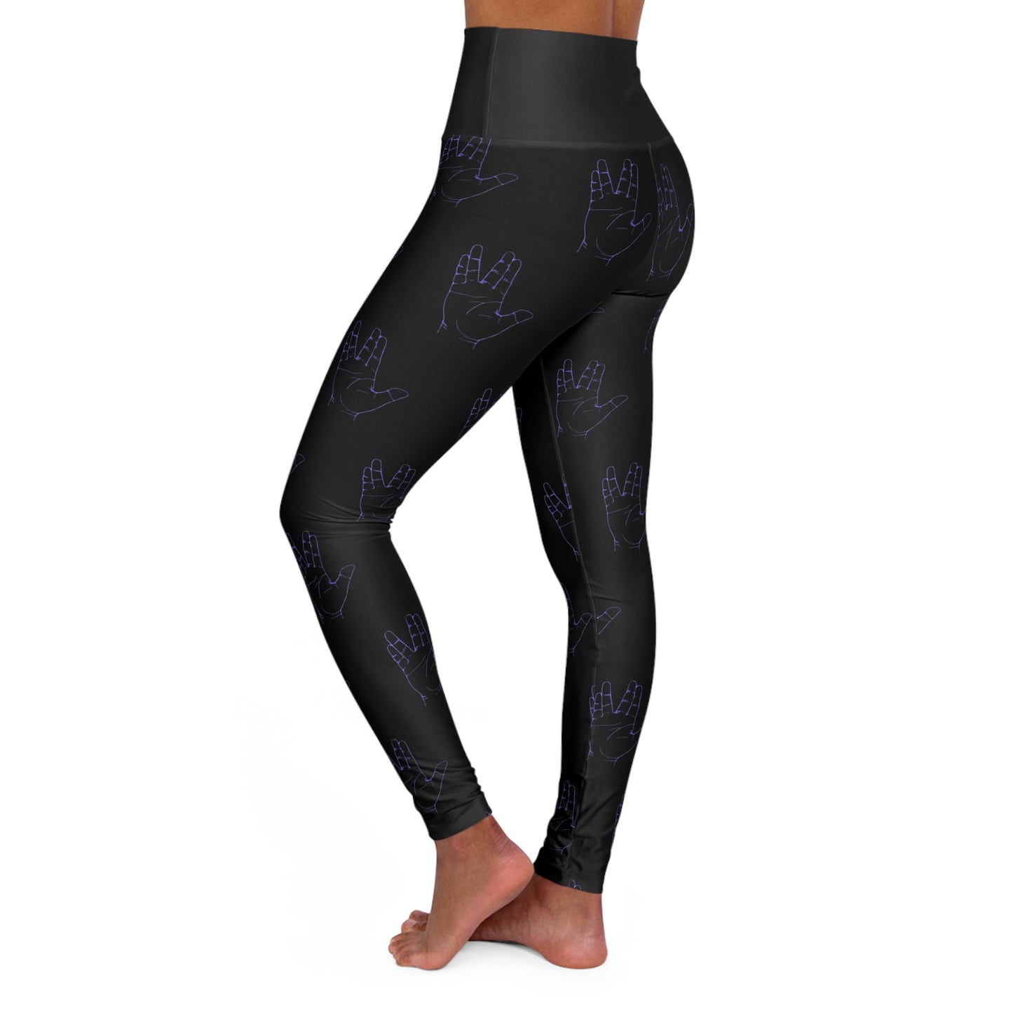 Galaxy Hand High Waisted Yoga Leggings | Comfortable Fitness Wear for Yoga & Active Lifestyle