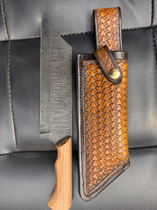 Damascus Seax with Sheath