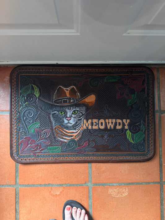 Custom Leather Door Mat
