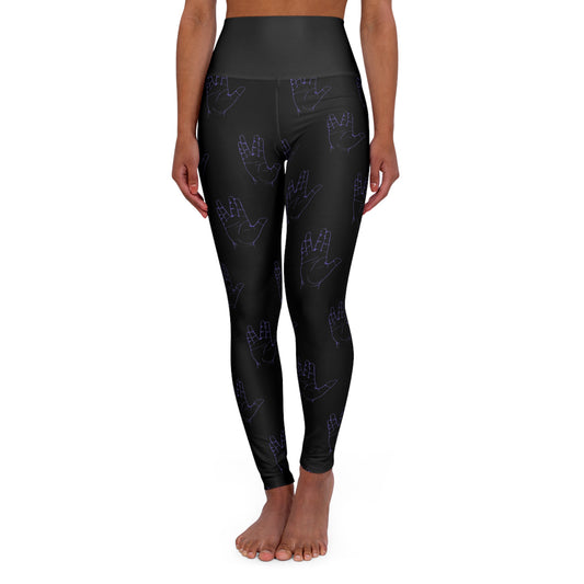 Galaxy Hand High Waisted Yoga Leggings | Comfortable Fitness Wear for Yoga & Active Lifestyle