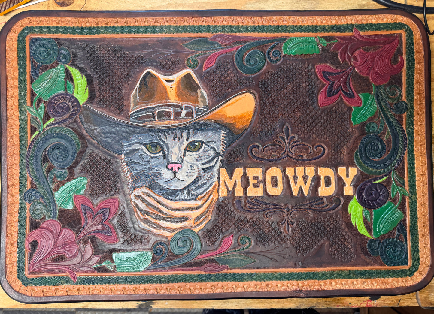 Custom Leather Door Mat